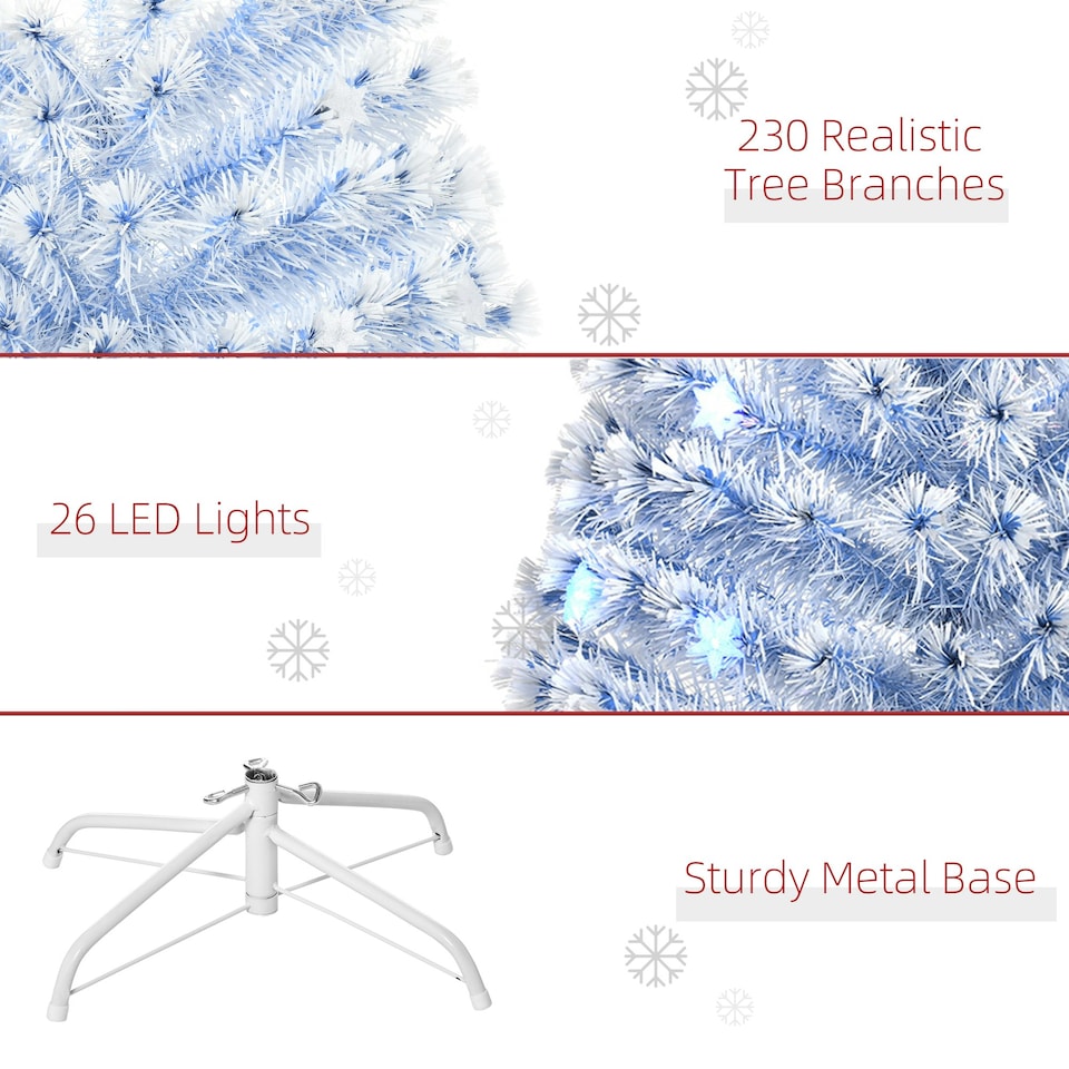 image 1 of HOMCOM Artificial Fibre Optic Christmas Tree Seasonal Decoration w/ 26 LED