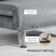 image 7 of HOMCOM Velvet Chair Bed, 3-in-1 Convertible Sleeper Chair with Adjustable Backrest, Pillow, for Living Room, Bedroom, Grey | Grey | One Size