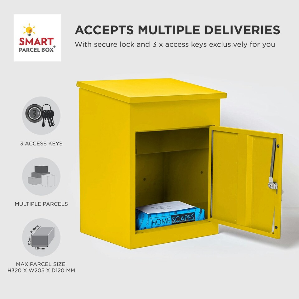 image 1 of SMART PARCEL BOX® Medium Front Access | Yellow | W 440 x D 350 x H 580 mm