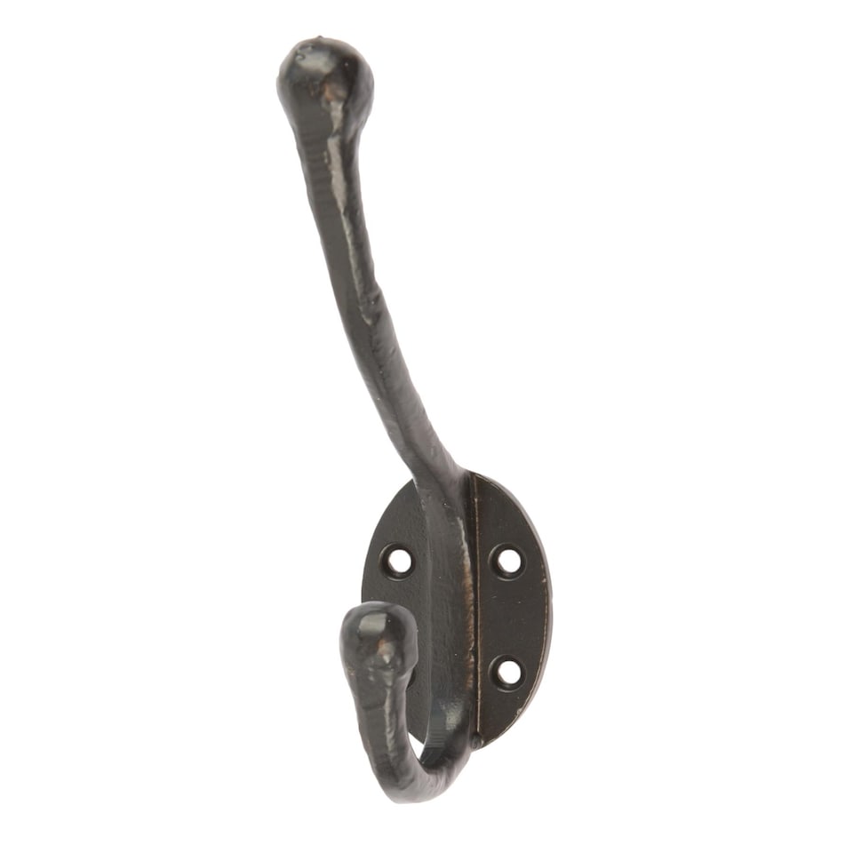 image 1 of Hammer & Tongs Rounded Hat & Coat Hook - W35mm x H125mm - Black
