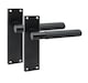 image 4 of Golden Grace 6 Pair Victorian T-Bar Linear Design Door Handle Matt Black Finish with Ball Bearing Hinges and Latches - 150 x 40mm