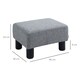 image 7 of HOMCOM Chic Linen Fabric Footstool Ottoman Cube with 4 Plastic Legs Grey