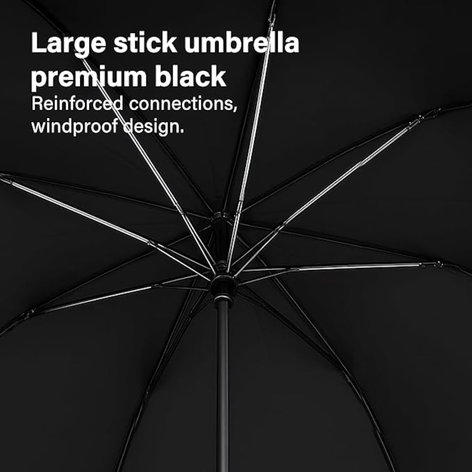 image 1 of Umbrella Reinforced Windproof J-Handle Water-Resistant Cover Travel - U Shaped 91cm Canopy