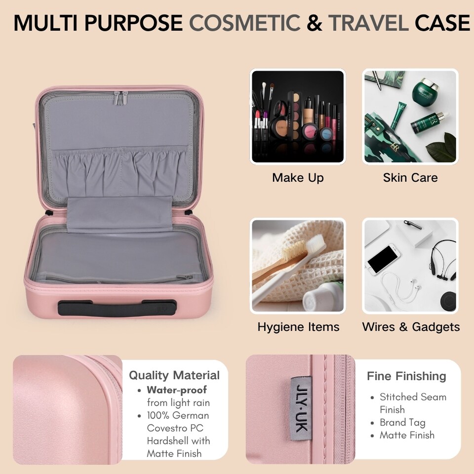 image 1 of 4 Pieces Premium Suitcase Set | Vanity + Cabin + Expandable Check-In