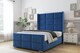 image 2 of Sloomy Beaumont Navy Plush Bed Frame With 50"  Upholstered Wingback Headboard 5' King