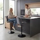 image 2 of HOMCOM Modern Bar Stools Set of 2, Swivel Counter Height Barstools | Grey | Grey | Adjustable height bar stool