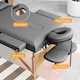 image 8 of HOMCOM Foldable Massage Bed with Beech Wood Legs Face Cradle Armrests Grey Grey