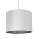 image 3 of First Choice Lighting White Faux Silk 30cm Drum Light Shade with Chrome Inner White | Chrome