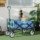 image 2 of Outsunny Folding Outdoor Storage Trolley Cart Bag Telescopic Handle Brakes Blue