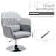 image 3 of HOMCOM Stylish Retro Linen Swivel Tub Chair Steel Frame Cushion Seat Light Grey