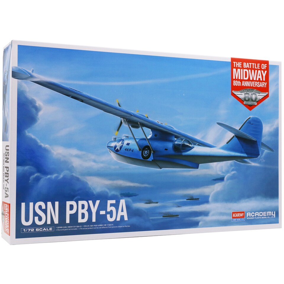 image 1 of Academy USN PBY-5A Battle of Midway Military Aircraft Model Kit Scale 1-72
