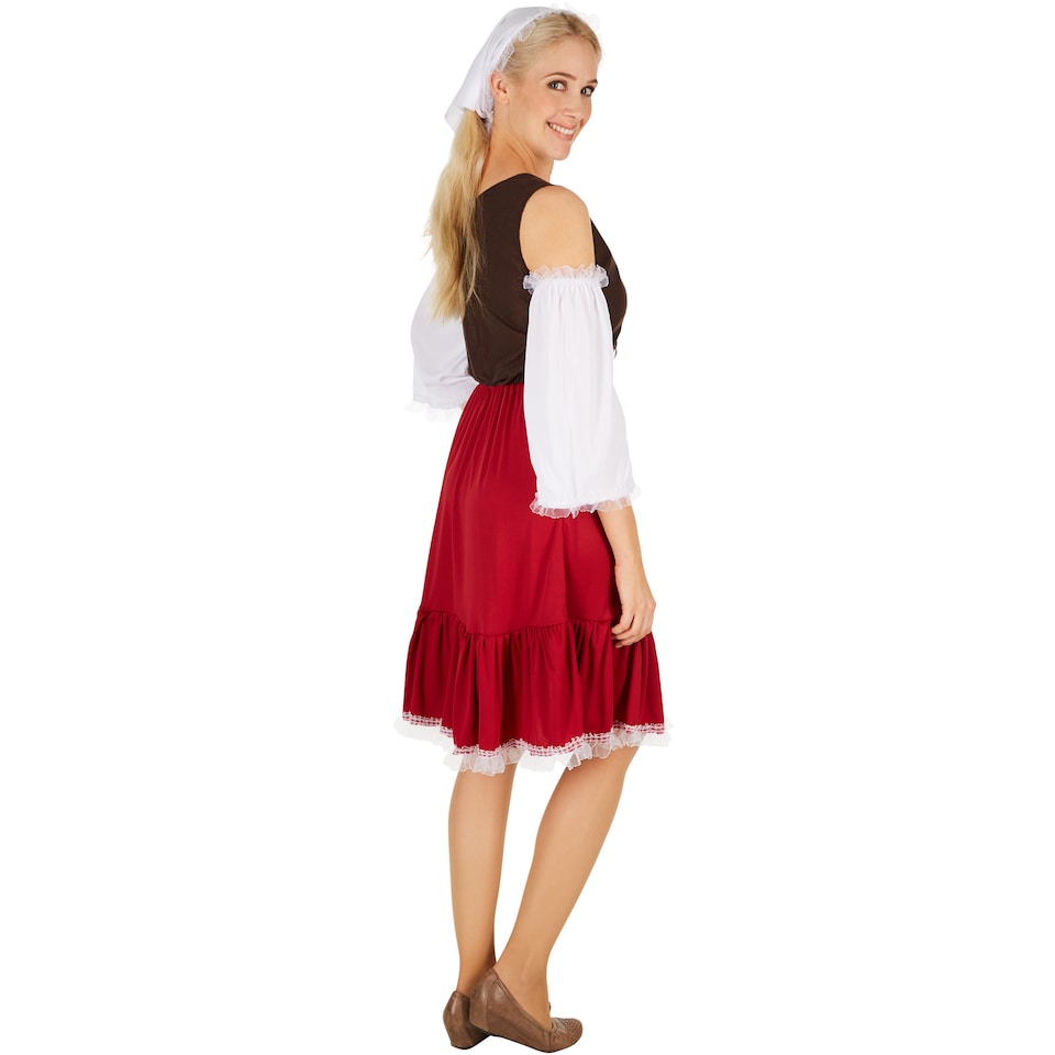 image 1 of Womens Costume Medieval Maid | Red | red/white | XL | 1