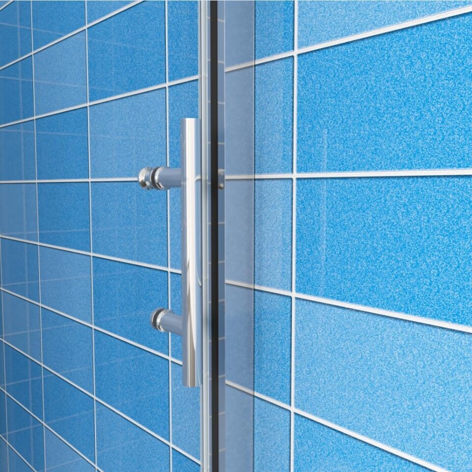 image 1 of Aica Bathrooms 1200x1850mm Sliding Shower Enclosure Shower Screen WalK In Glass Door Cubicle Chrome