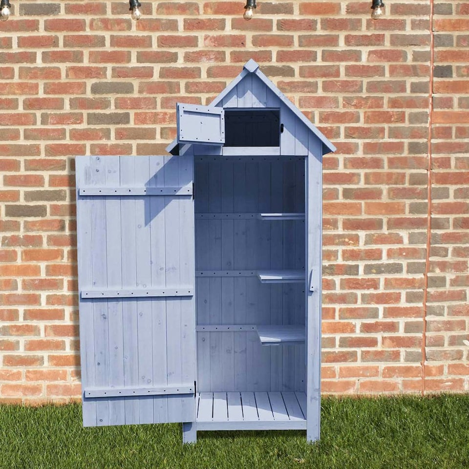 image 1 of Bideford Tall Garden Storage Unit Blue