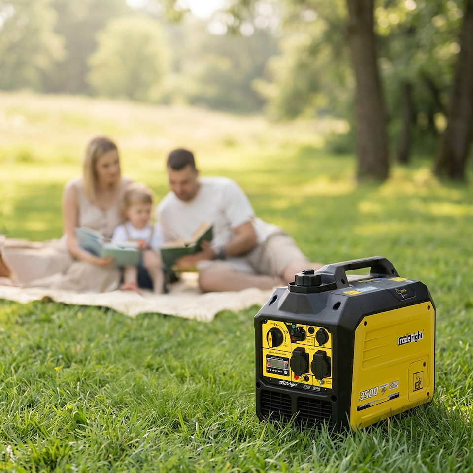 image 1 of Traderight Inverter Generator 3500W Portable Petrol Quiet Backup Power Pure Sine