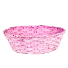 Pink Oval Woven Hamper Basket 30cm