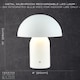 image 7 of Modern Rechargeable Mushroom Table Lamp in Mat White with Touch Dimmer Button | White