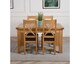 image 3 of Richmond 140-220cm Oak Extending Dining Table and 4 Berkeley Leather Chairs | Brown | Brown