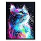 image 1 of Birman Cat Lover Neon Glowing Pink Portrait Black Framed Wall Art Print A4
