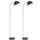 image 1 of Set of 2 Bauhaus - Black Dome Floor Lamp with Chrome Detail Black | Chrome