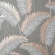 image 1 of Fine Decor Cascade Leaf Wallpaper - Grey/Rose Gold - 10m x 53cm | Grey