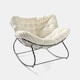 image 1 of OHS Ribbed Faux Fur Rocking Chair Upholstered Metal Frame Cushioned