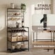 image 5 of HOMCOM Freestanding Shelving Unit with 6 Hooks and Wine Rack
