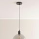 image 2 of ValueLights Bellamy Smoked Glass Globe Matte Black Single Ceiling Pendant Light Black