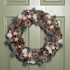 image 1 of 50cm Frosted Hanging Christmas Wreath with Pine Cones & Wooden Stars