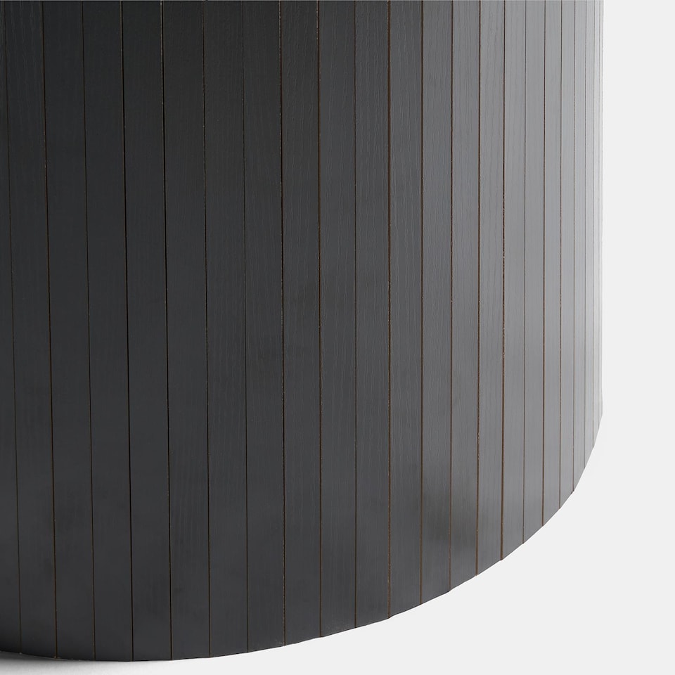 image 1 of OHS Madison Ribbed Round Dining Table Wood Effect