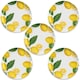 image 1 of Lemon Fresh Melamine/Plastic Dinner Plates - Set of 5 | Yellow | Set of 5