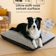 image 3 of Skylos Calming Dog Bed Grey Plush Anti Anxiety Cushion Removable Washable | Grey | Large | L