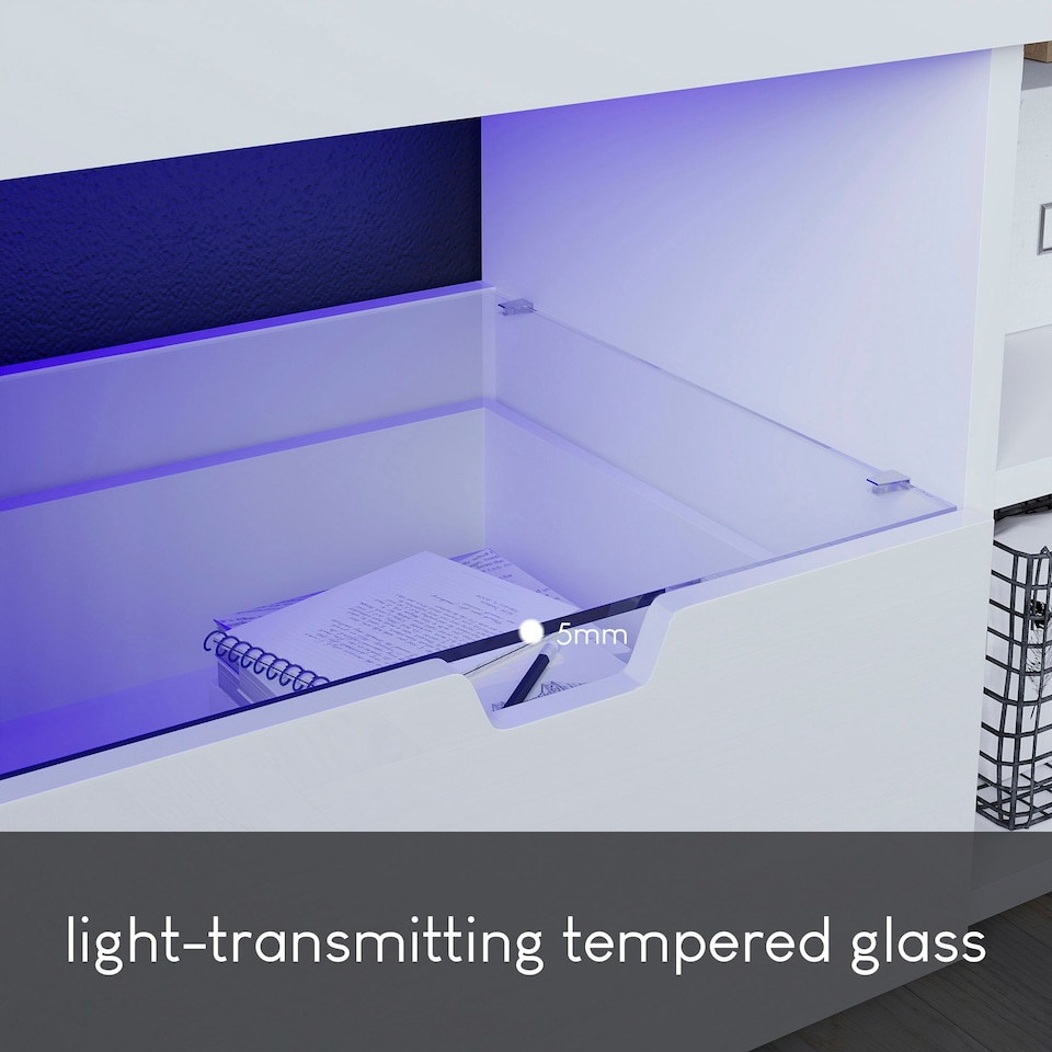 image 1 of Vida Designs Eclipse 2 Door 1 Drawer LED TV Unit Entertainment Stand, White