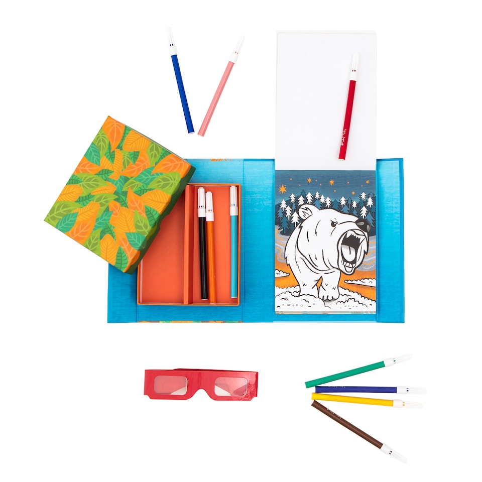 image 1 of 3D Colouring Set - Fierce Creatures