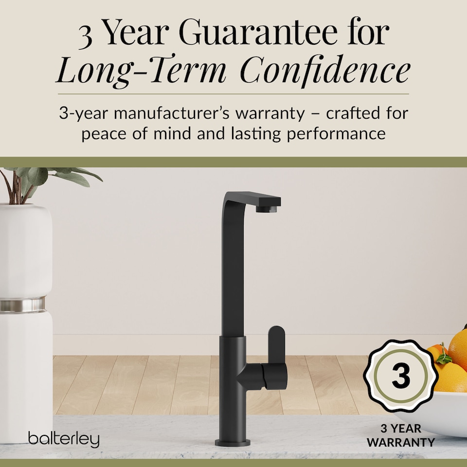 image 1 of Chara Kitchen Sink Mono Mixer Tap - Matt Black Single Lever Handle | Black | Matt Black | 1