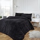 image 2 of OHS Ultra Soft Teddy Fleece Duvet Cover and Pillowcase Set, Double - Black
