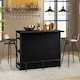 image 4 of COSTWAY Industrial Wine Bar Cabinet Kitchen Storage Sideboard Black Black
