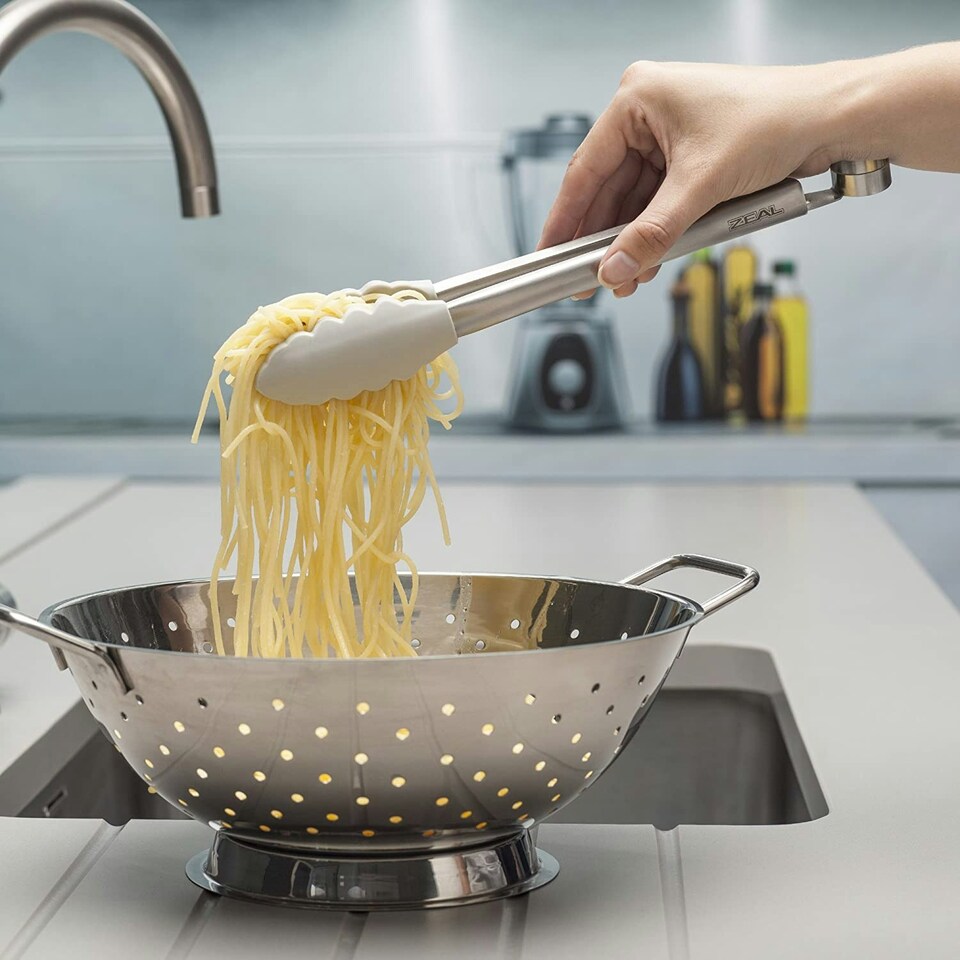 image 1 of Zeal Silicone Cooking Tongs, 25cm, French Grey