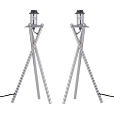Set of 2 Chrome Tripod Table Lamps Base Only | Chrome | Medium | 2