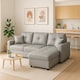 image 3 of Milano 3 Seater L Shape Pullout Sofa Bed with Deep Storage Compartment & Reversible Chaise | Grey | 1