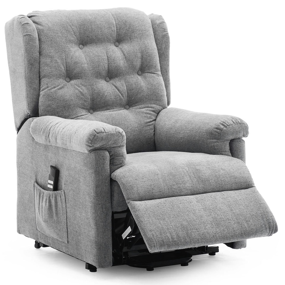 image 1 of Barnsley Fabric Electric Dual Motor Rise Recliner Mobility Armchair (Grey)