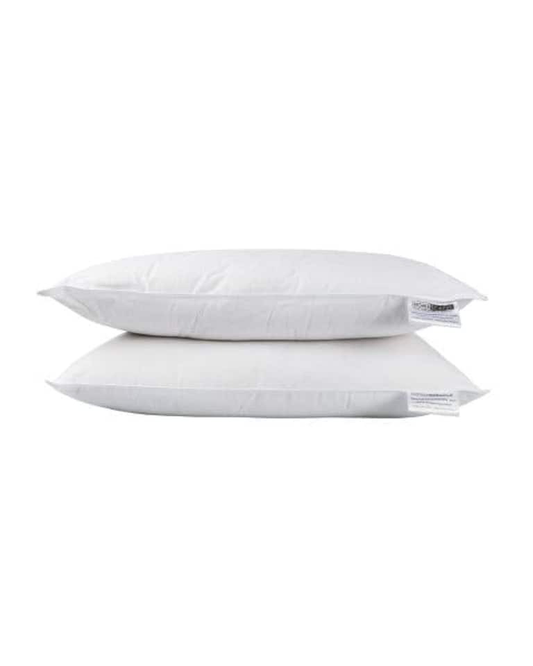 image 1 of Homescapes Pure Mulberry Silk Blend Pillow Pair with Cotton Casing | White | 48cm x 74cm (19" x 29")