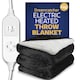 image 9 of Dreamcatcher Black Soft Microfleece & Sherpa Electric Blanket Heated Throw 160x120cm | Black | Black | 1