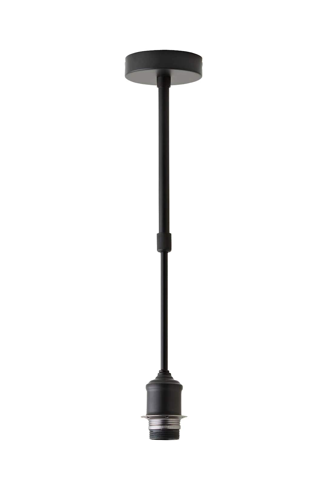 ValueLights Shaw Adjustable Drop Solid Bar Pendant Ceiling Light Fitting in Black