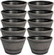 image 1 of Wooden Effect Barrel Planter, Outdoor Half Whiskey Cask Flower Pot, Indoor Rustic Patio Plant Container (10, Large) | Brown