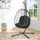 image 2 of Living and Home Thick Hanging Egg Swing Chair Cushion - Black | Black