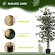 image 5 of HOMCOM 4.5ft Ficus Artificial Plant with Realistic Leaves, Potted Fake Tree for Home Office Indoor Decor, Green | Green