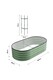 image 3 of Living and Home 1.6m Gardens Bed Oval-Shaped Galvanized Steel Garden Planter With Plant Support Trellis, Light Green | Green | Light Green | 160cm W x 80cm D x 42cm H