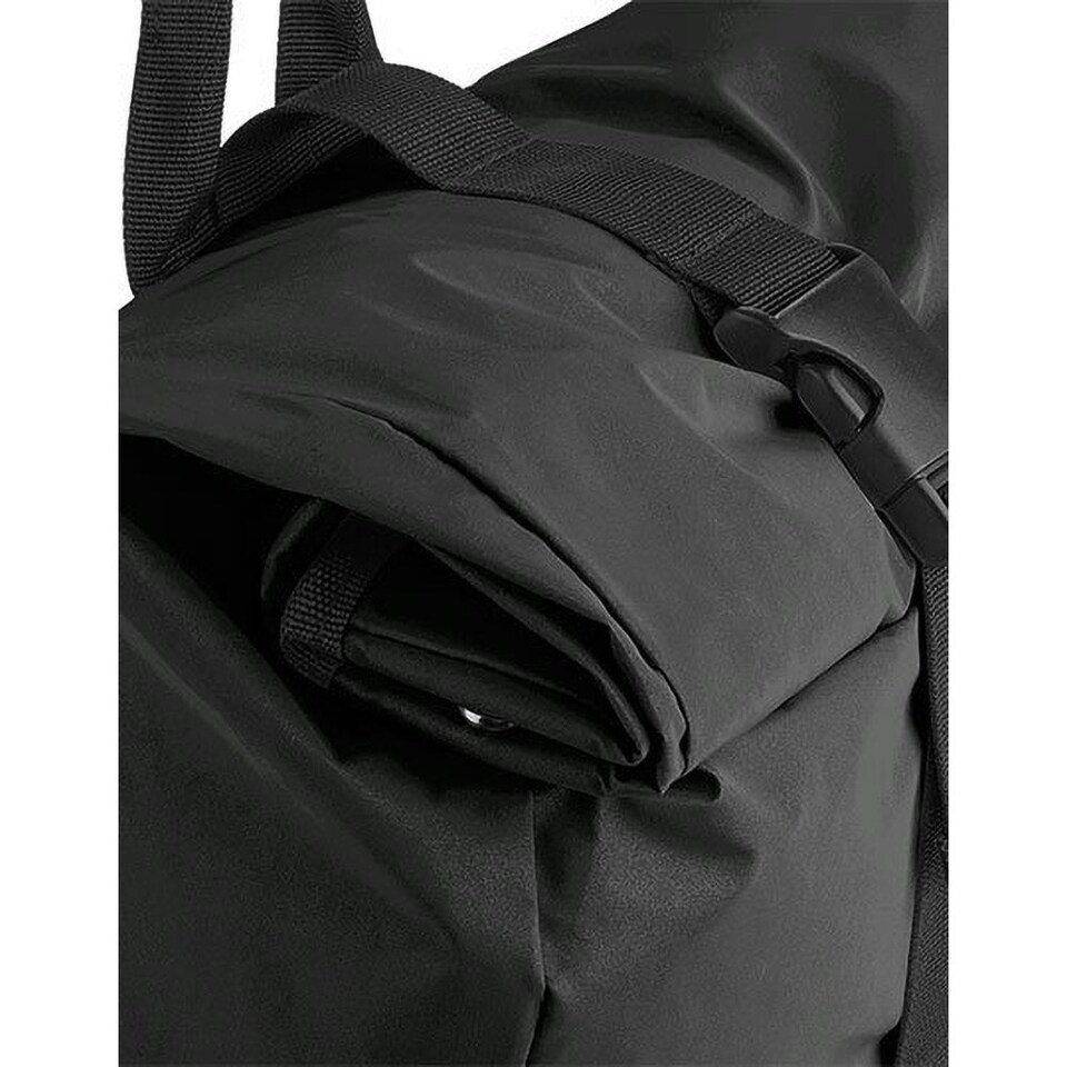 image 1 of BagBase Reflective Roll Top Backpack - Black Reflective - One Size