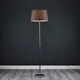 image 3 of ValueLights Charlie Chrome Floor Lamp Grey Shade & Bulb 